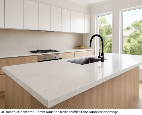 Modern kitchen with White Truffle Stone Ambassador benchtop