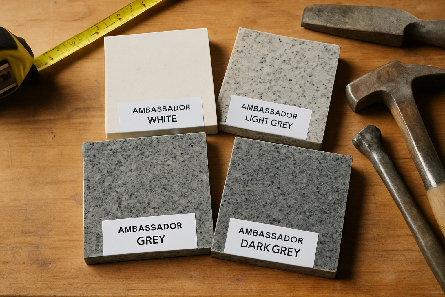 Stone sample slabs from Ambassador Stone range